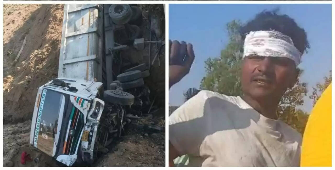 कोरबा : तेज रफ्तार ट्रेलर अनियंत्रित होकर पुलिया तोड़कर गिरा, चालक बाल-बाल बचा