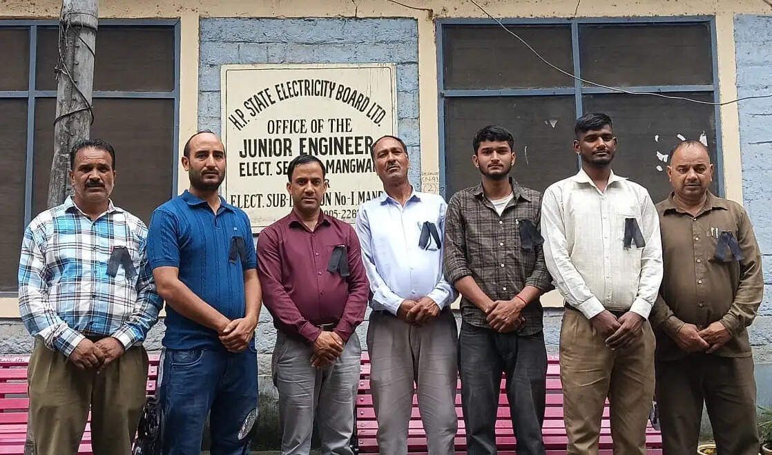 बिजली बोर्ड तकनीकी कर्मचारियों ने काले बिल्ले लगाकर किया विरोध