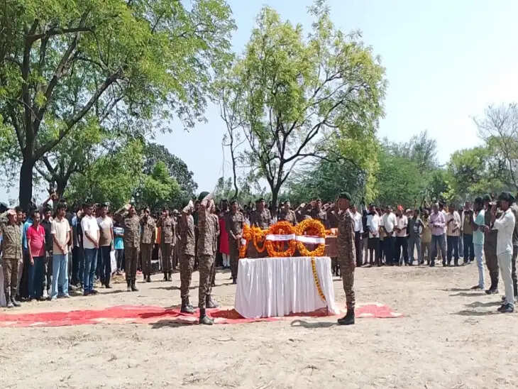 जम्मू-कश्मीर में शहीद हुआ सुलतानपुर का लाल, सैनिक सम्मान के साथ दी गयी अंतिम विदाई