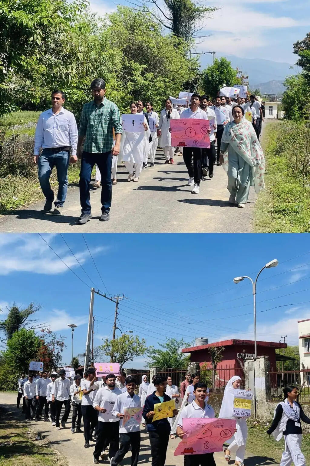 बसोहली में सड़क सुरक्षा के लिए जीडीसी का वाकाथॉन, युवाओं ने दिया जागरूकता का संदेश