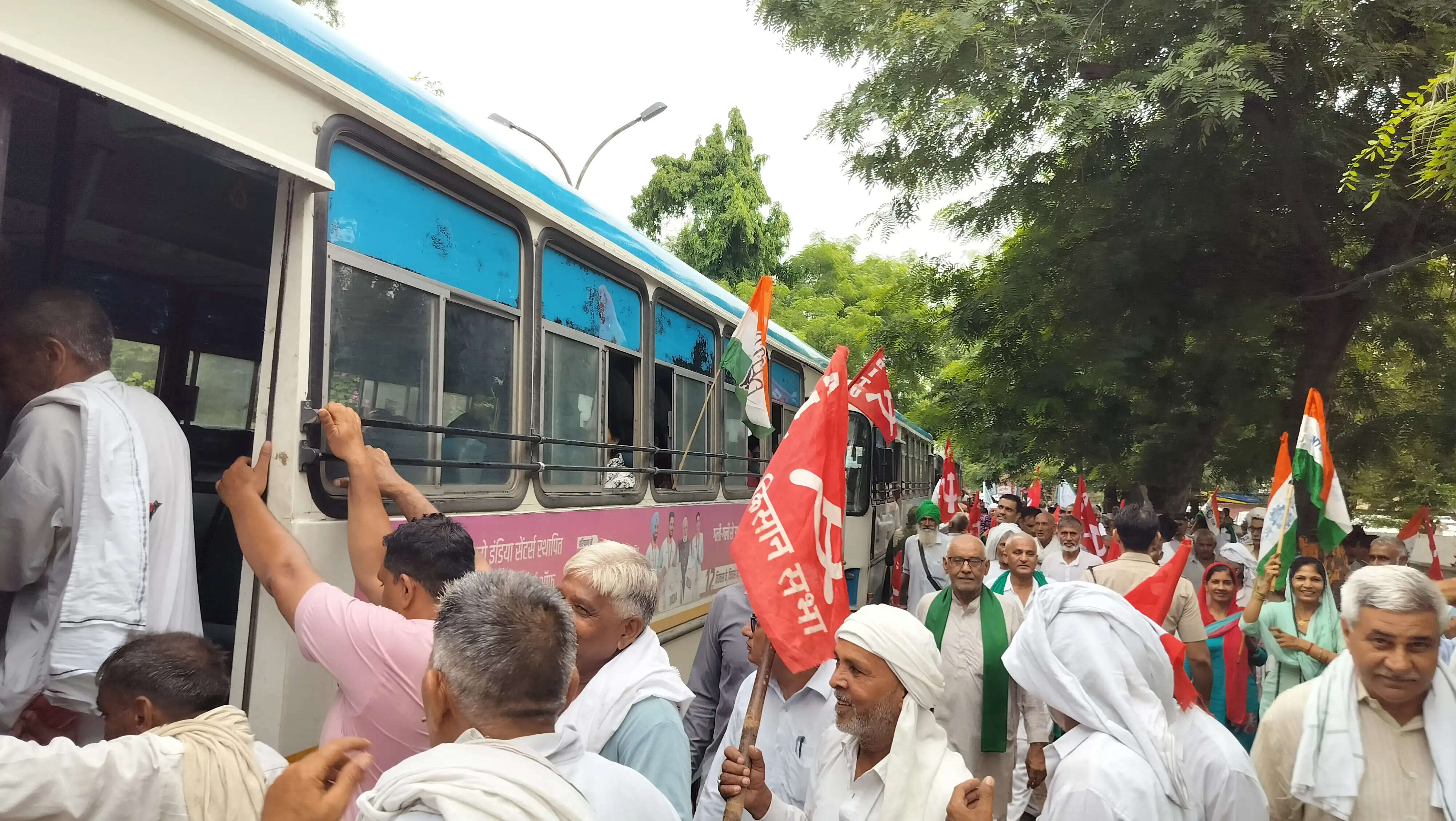 जींद : श्रम अधिकारों पर सरकार के हमलों के खिलाफ विराेध प्रदर्शन