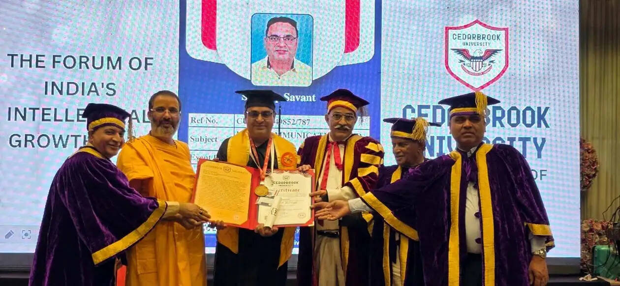 हिसार : अमेरिका की यूनिवर्सिटी से संदीप सावंत को मानद डॉक्टरेट उपाधि