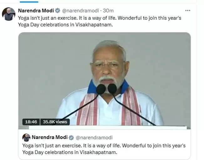 प्रधानमंत्री मोदी का अंतरराष्ट्रीय योग दिवस पर विशाखापत्तनम में उद्बोधन-'योग ने पूरे विश्व को जोड़ा'